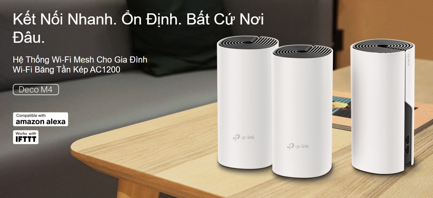 Bộ phát wifi mesh TP-Link Deco M4 (2-pack) Wireless AC1200Mbps 